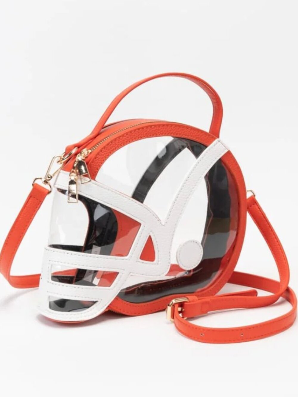 NWT Orange White Clear Gameday Football Helmet Satchel/Crossbody Bag